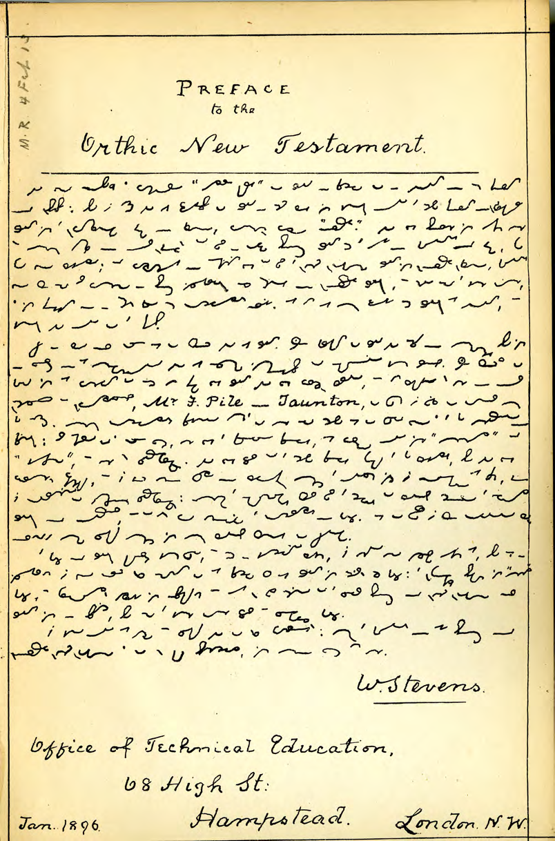 Preface to the Orthic New Testament